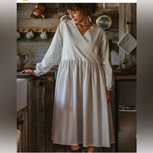 The Simple Folk Sorrel Organic Cotton + Linen midi dress